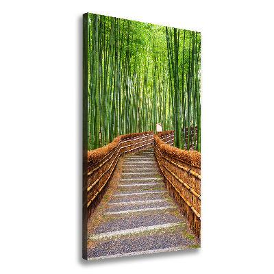 Cuadro moderno en lienzo resistente uv vertical bosque de bambú