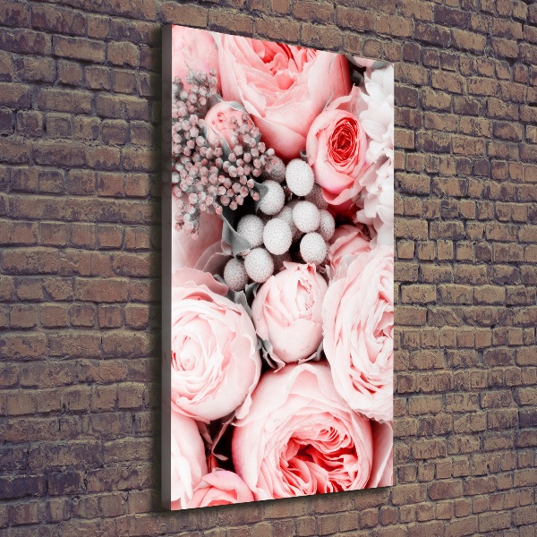 Cuadro canvas decorativo para salón vertical Un ramo de flores