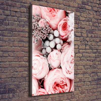 Cuadro canvas decorativo para salón vertical Un ramo de flores