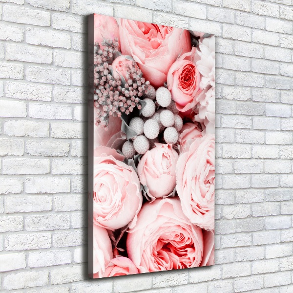 Cuadro canvas decorativo para salón vertical Un ramo de flores
