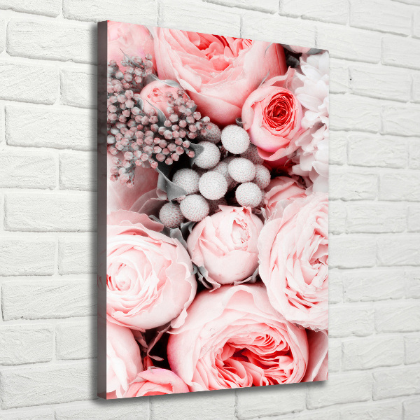 Cuadro canvas decorativo para salón vertical Un ramo de flores
