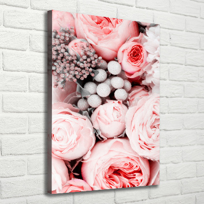 Cuadro canvas decorativo para salón vertical Un ramo de flores