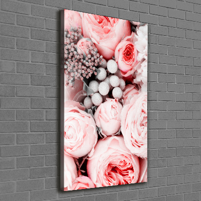 Cuadro canvas decorativo para salón vertical Un ramo de flores