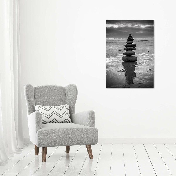 Impresión en lienzo vertical Piedras en la playa