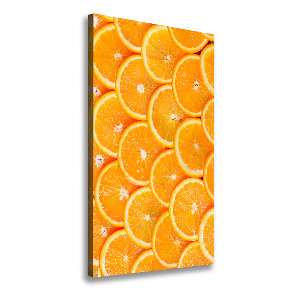 Cuadro moderno en lienzo resistente uv vertical rodajas de naranja