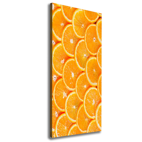 Cuadro moderno en lienzo resistente uv vertical rodajas de naranja