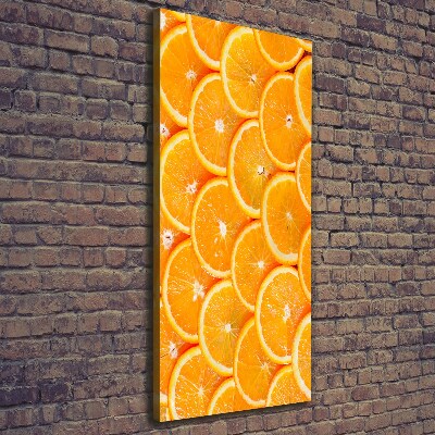 Cuadro moderno en lienzo resistente uv vertical rodajas de naranja