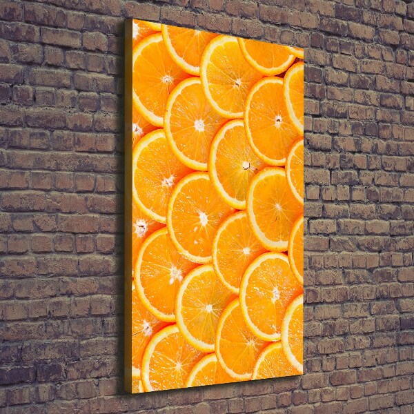 Cuadro moderno en lienzo resistente uv vertical rodajas de naranja