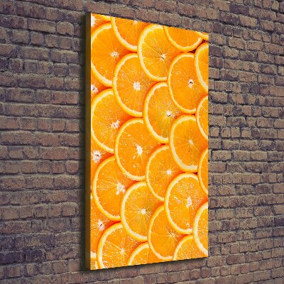 Cuadro moderno en lienzo resistente uv vertical rodajas de naranja