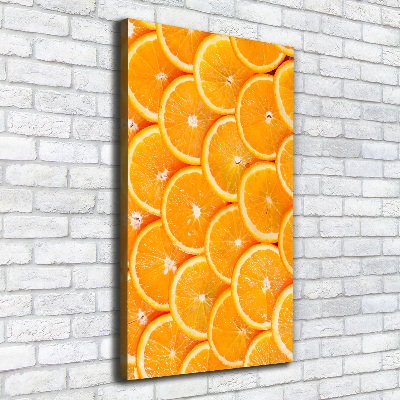 Cuadro moderno en lienzo resistente uv vertical rodajas de naranja