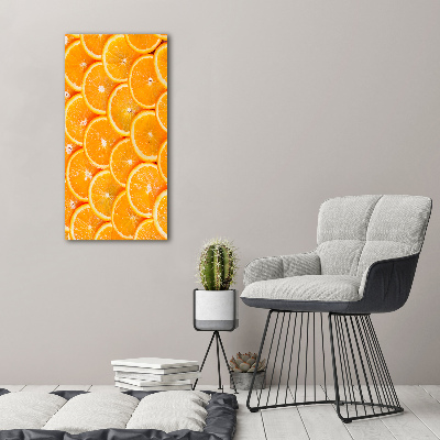 Cuadro moderno en lienzo resistente uv vertical rodajas de naranja