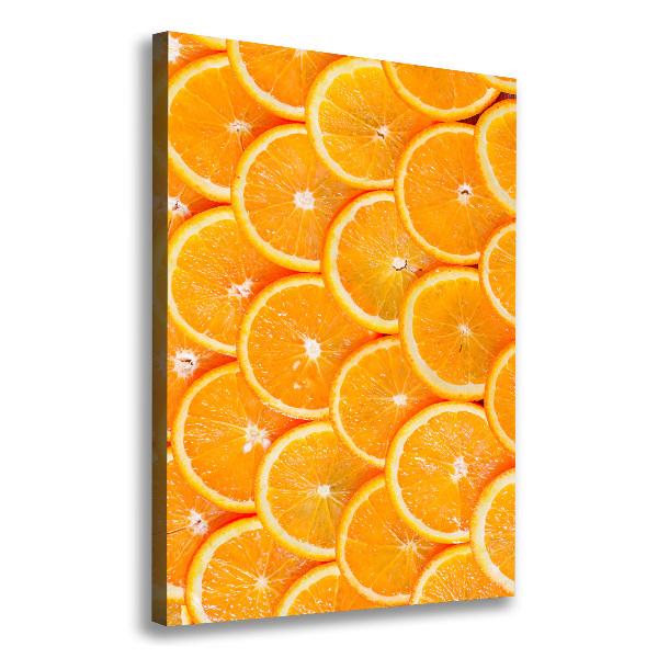 Cuadro moderno en lienzo resistente uv vertical rodajas de naranja