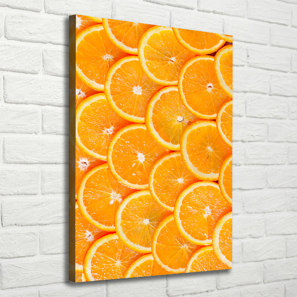 Cuadro moderno en lienzo resistente uv vertical rodajas de naranja