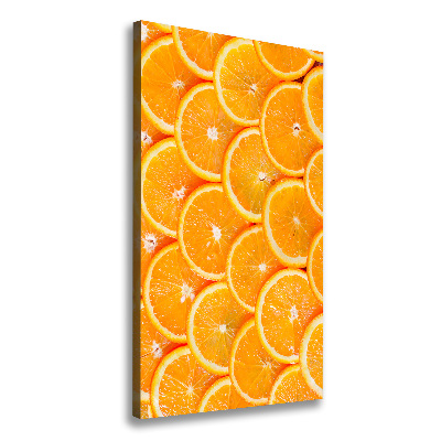 Cuadro moderno en lienzo resistente uv vertical rodajas de naranja