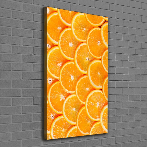 Cuadro moderno en lienzo resistente uv vertical rodajas de naranja