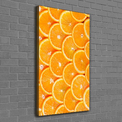 Cuadro moderno en lienzo resistente uv vertical rodajas de naranja