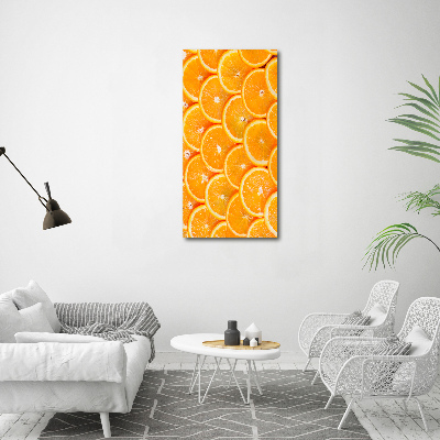 Cuadro moderno en lienzo resistente uv vertical rodajas de naranja