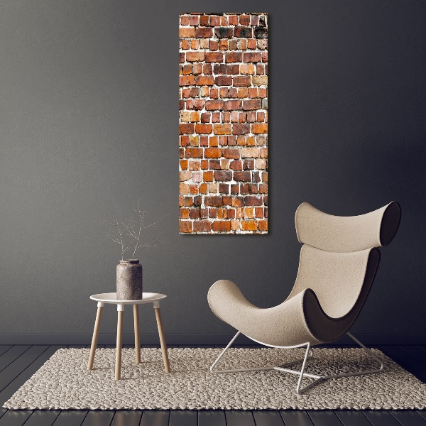 Cuadro moderno en lienzo resistente uv vertical pared de ladrillos