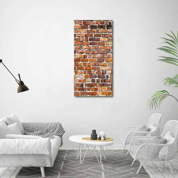 Cuadro moderno en lienzo resistente uv vertical pared de ladrillos