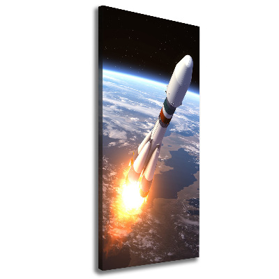 Cuadro canvas decorativo para salón vertical Cohete espacial