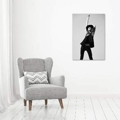 Fotografía en lienzo vertical Mujer de negro