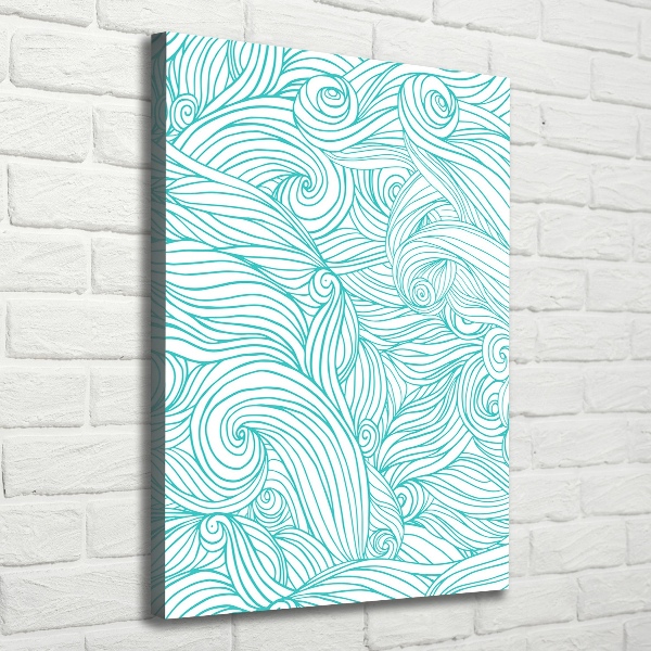 Fotografía en lienzo vertical Ondas azules