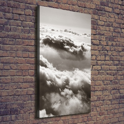 Cuadro canvas decorativo para salón vertical Vuelo sobre las nubes