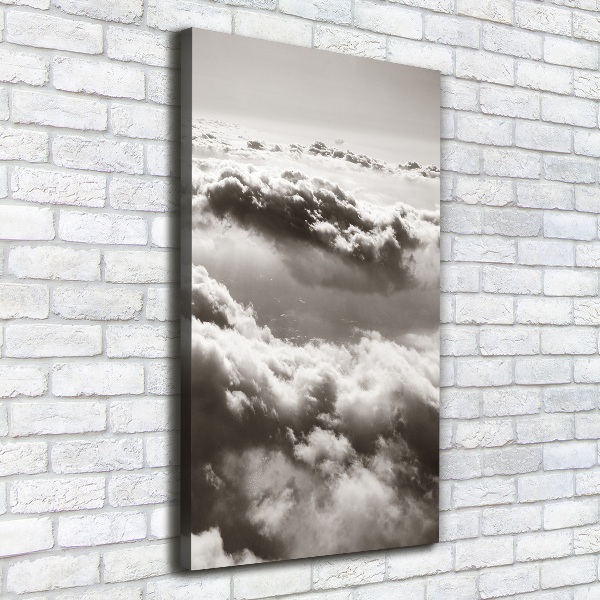 Cuadro canvas decorativo para salón vertical Vuelo sobre las nubes