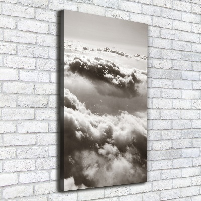 Cuadro canvas decorativo para salón vertical Vuelo sobre las nubes