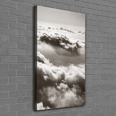 Cuadro canvas decorativo para salón vertical Vuelo sobre las nubes