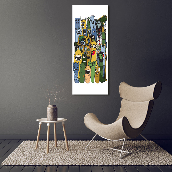 Impresión en lienzo vertical Monstruos locos