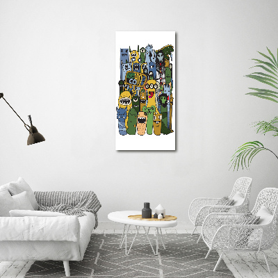 Impresión en lienzo vertical Monstruos locos