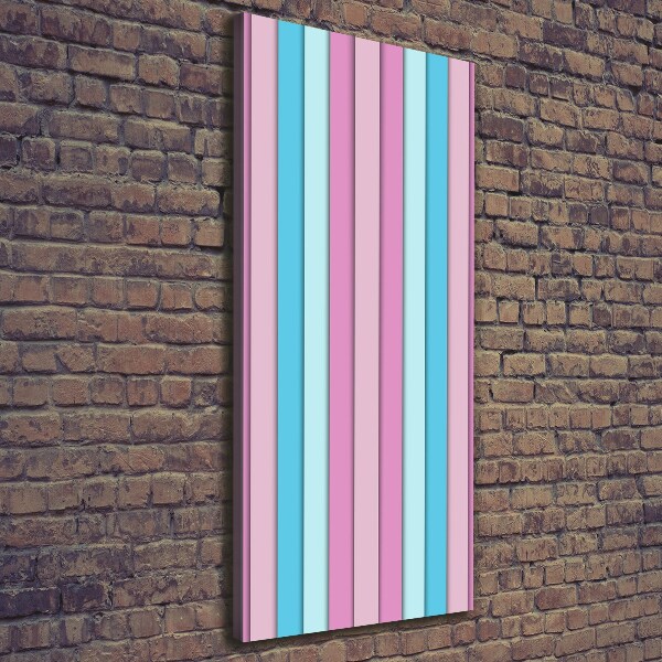 Cuadro canvas decorativo para salón vertical Rayas de colores