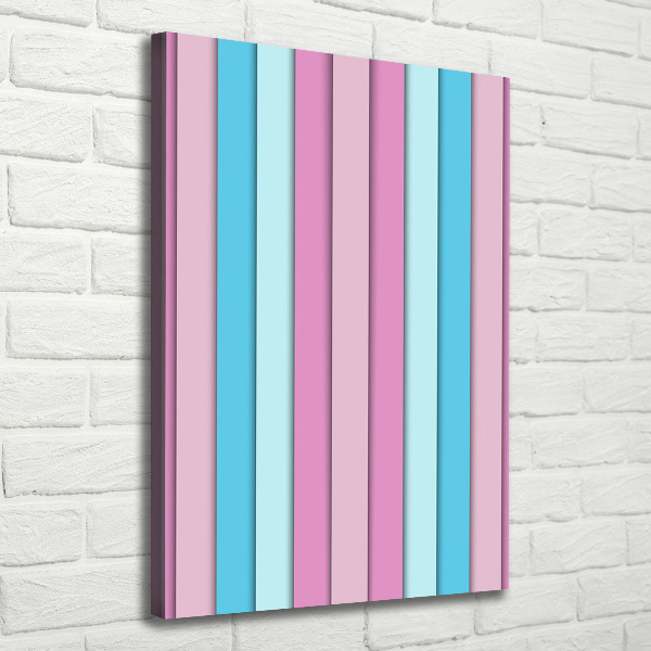 Cuadro canvas decorativo para salón vertical Rayas de colores