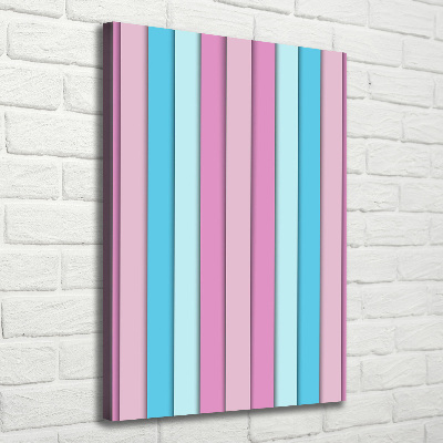 Cuadro canvas decorativo para salón vertical Rayas de colores