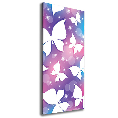 Cuadro canvas decorativo para salón vertical Mariposas