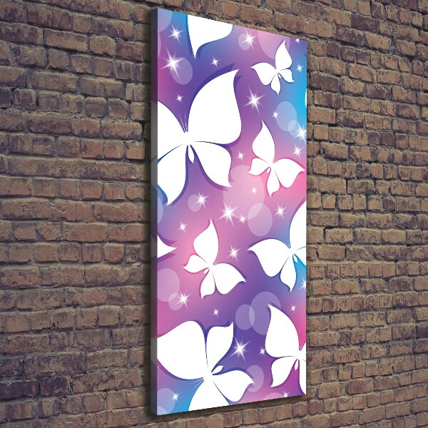 Cuadro canvas decorativo para salón vertical Mariposas