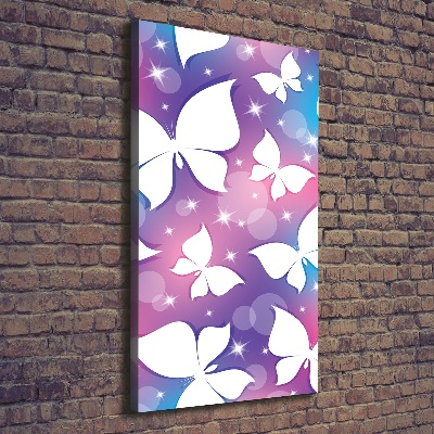 Cuadro canvas decorativo para salón vertical Mariposas