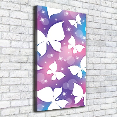 Cuadro canvas decorativo para salón vertical Mariposas