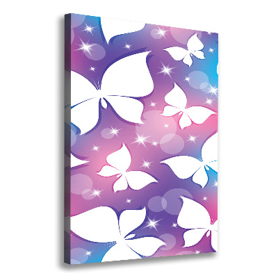 Cuadro canvas decorativo para salón vertical Mariposas