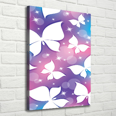 Cuadro canvas decorativo para salón vertical Mariposas