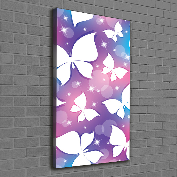 Cuadro canvas decorativo para salón vertical Mariposas