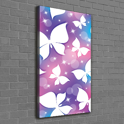 Cuadro canvas decorativo para salón vertical Mariposas