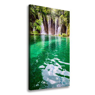 Cuadro moderno en lienzo resistente uv vertical Lagos de Plitvice
