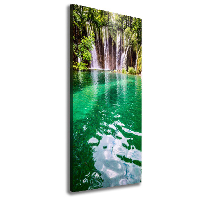 Cuadro moderno en lienzo resistente uv vertical Lagos de Plitvice