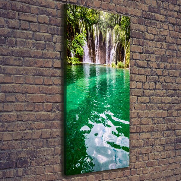 Cuadro moderno en lienzo resistente uv vertical Lagos de Plitvice