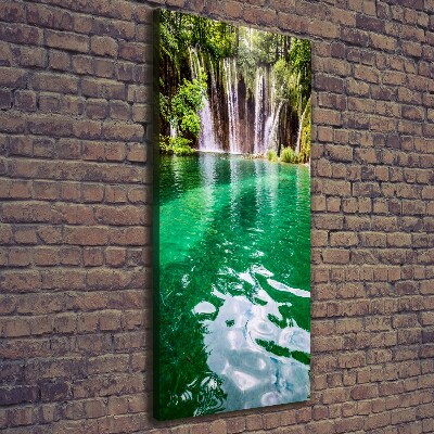 Cuadro moderno en lienzo resistente uv vertical Lagos de Plitvice