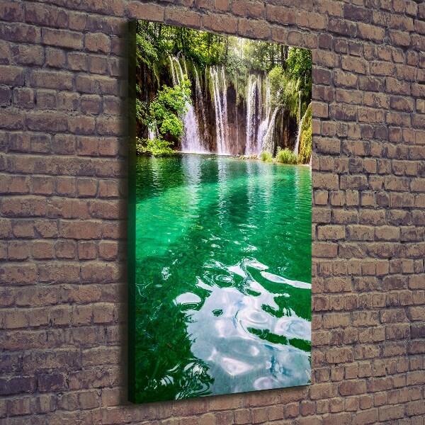 Cuadro moderno en lienzo resistente uv vertical Lagos de Plitvice