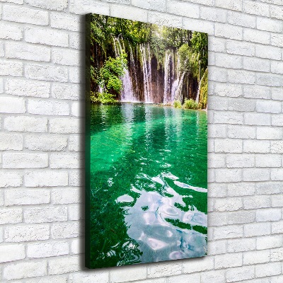 Cuadro moderno en lienzo resistente uv vertical Lagos de Plitvice