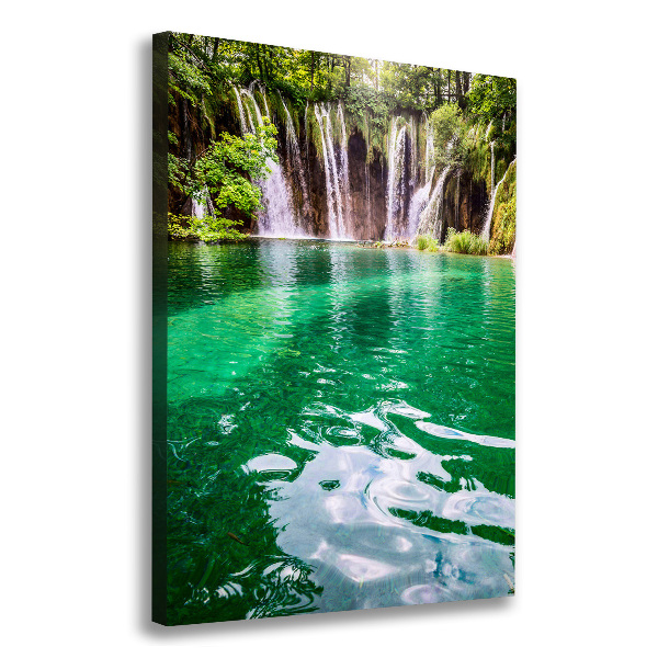 Cuadro moderno en lienzo resistente uv vertical Lagos de Plitvice